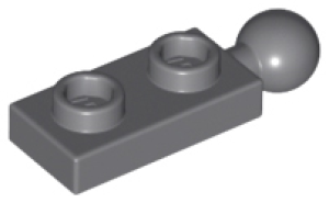 Náhradní Dílky - Použité / Placaté / PLACATÉ UPRAVENÉ / Placaté upravené 1 × 2 s koulí na konci