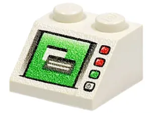 Lego Sklon 2 × 2 s vzorem windows na obrazovce počítače bílá (3039pb042)