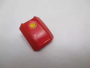 Lego Sklon zakřivený 2 × 2 s okraji s potiskem červená (30602)