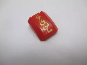 Lego Sklon zakřivený 2 × 2 s okraji se samolepkou červená (30602)