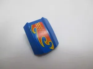 Lego Sklon zakřivený 2 × 2 s okraji se samolepkou modrá (30602)