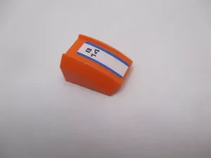 Lego Sklon zakřivený 2 × 2 s okraji se samolepkou oranžová (30602)