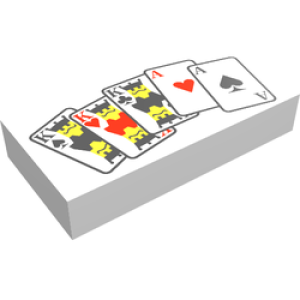 Lego Dlaždice 1 × 2 s potiskem bílá (3069)